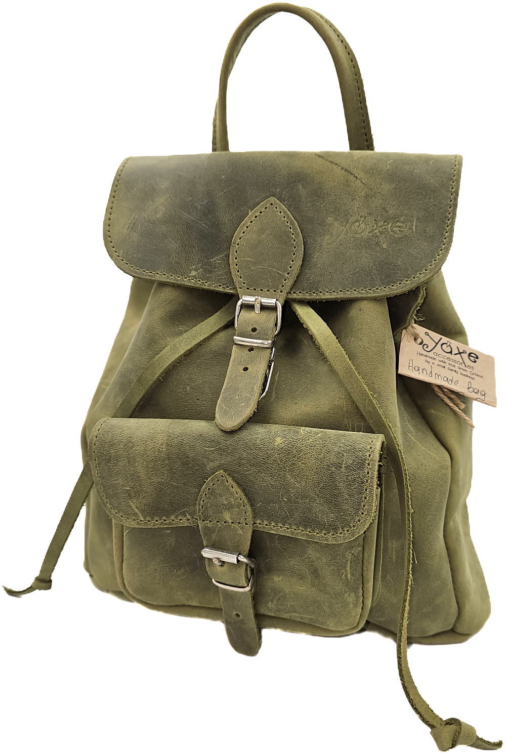 Olive green backpack on sale purse