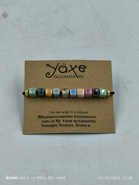 Ceramic beads women's bracelet, Rainbow